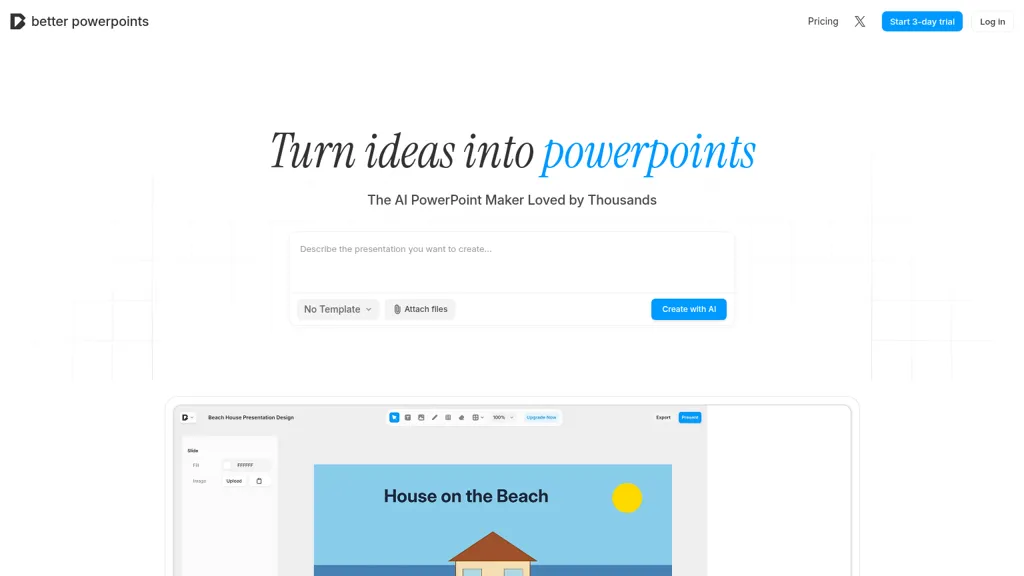 Better Powerpoints AI tool screenshot
