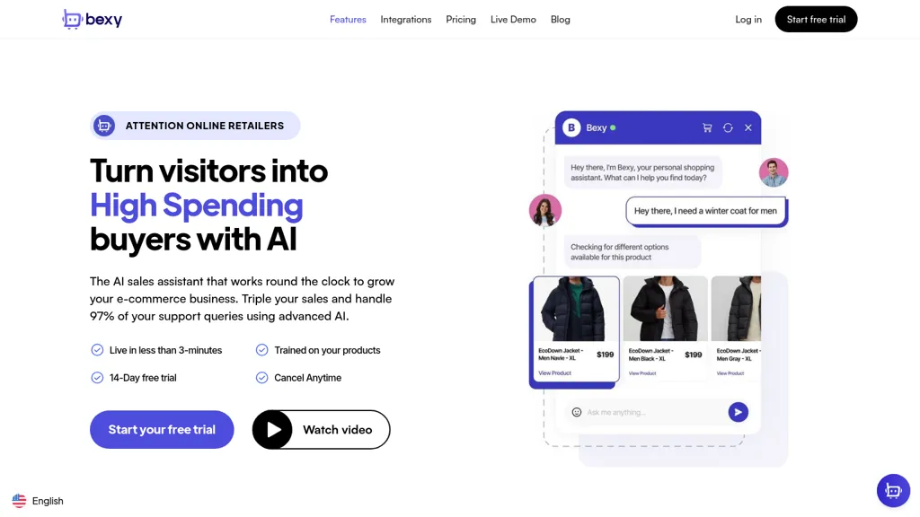 Bexy.ai website