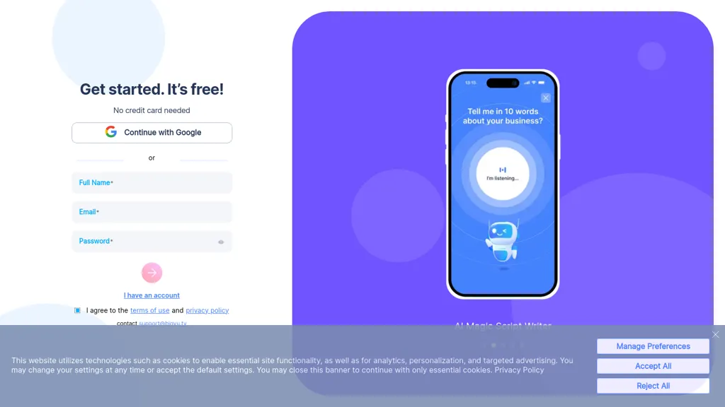 BIGVU website