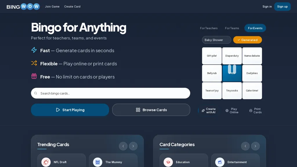BingWow AI tool screenshot