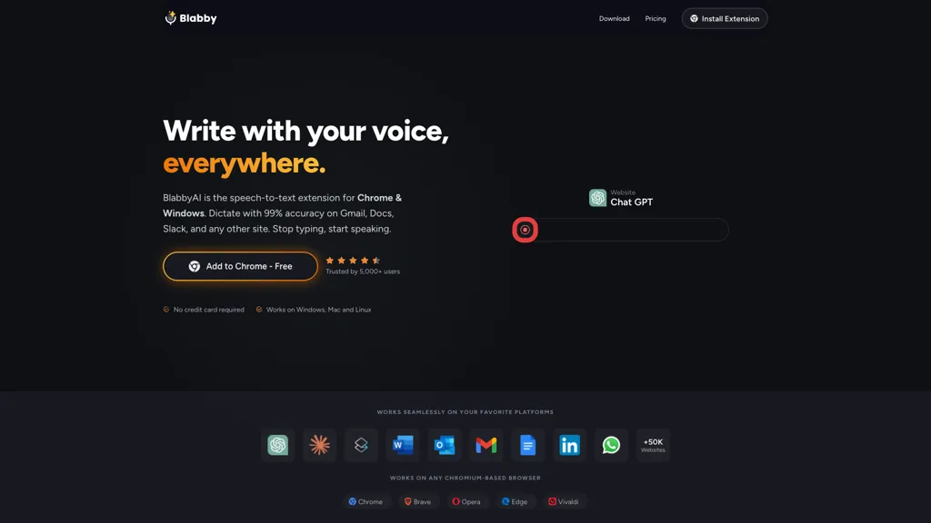 BlabbyAI AI tool screenshot