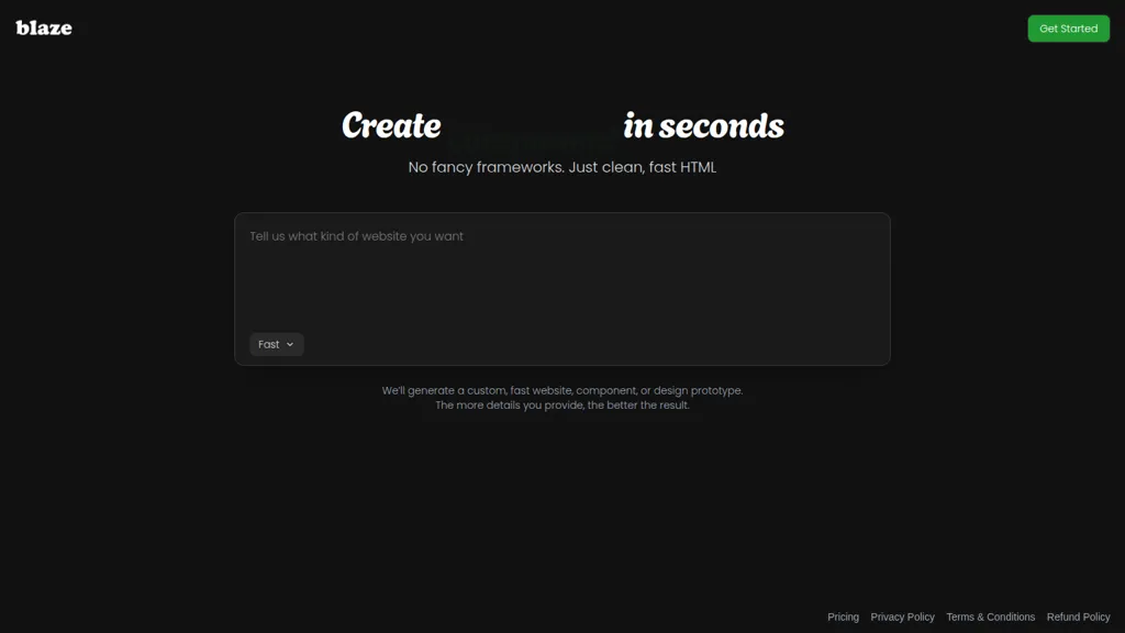 Blaze.baby AI tool screenshot