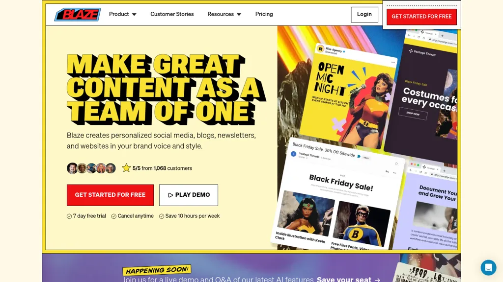 Blaze Designer website