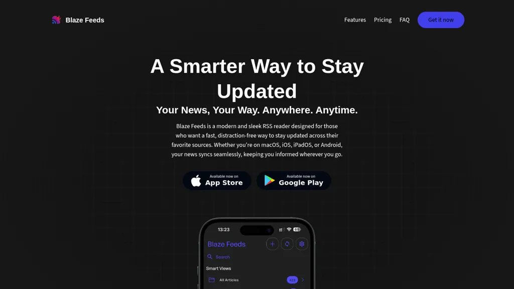 Blaze Feeds AI tool screenshot