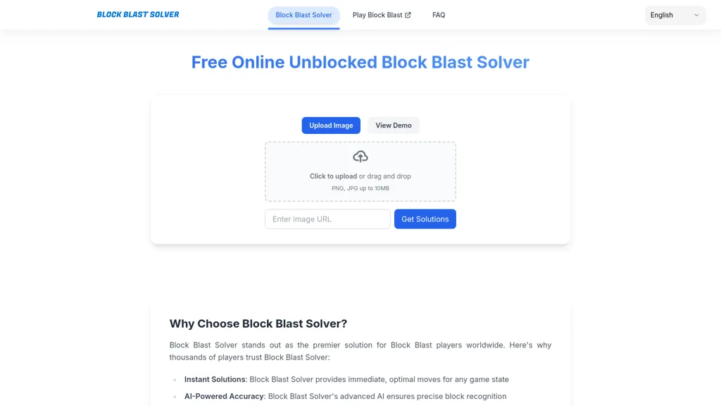 Block Blast Solver website