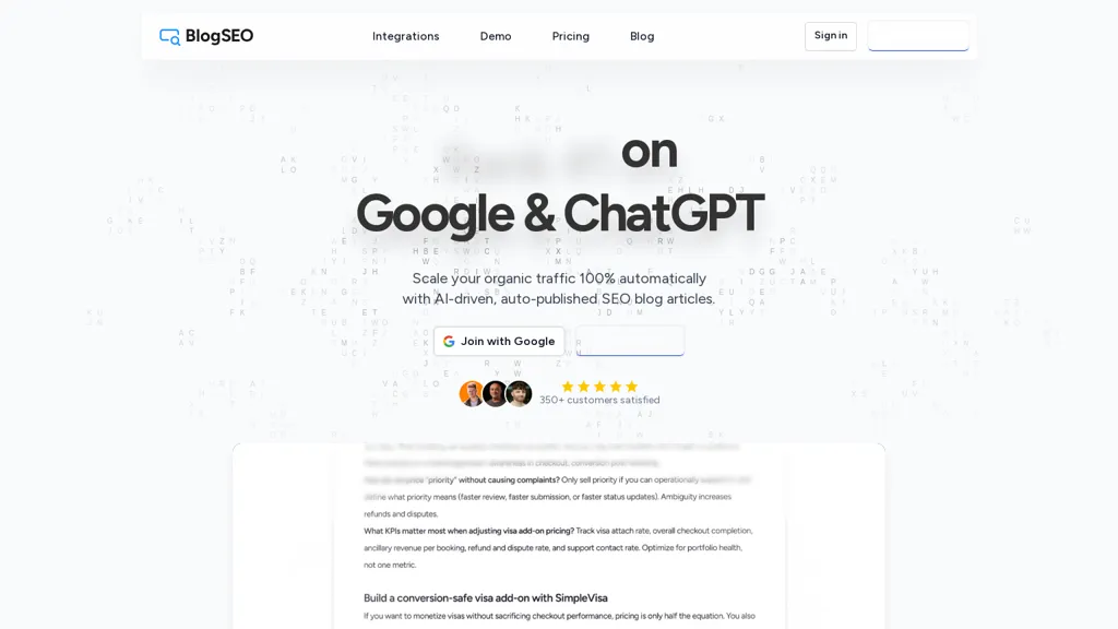 BlogSEO AI tool screenshot