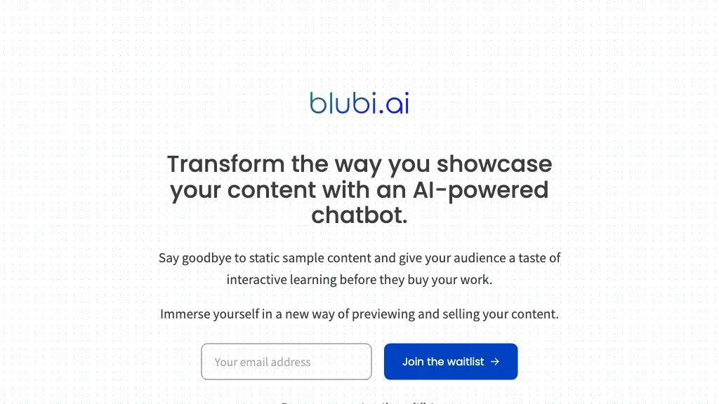 blubi.ai website