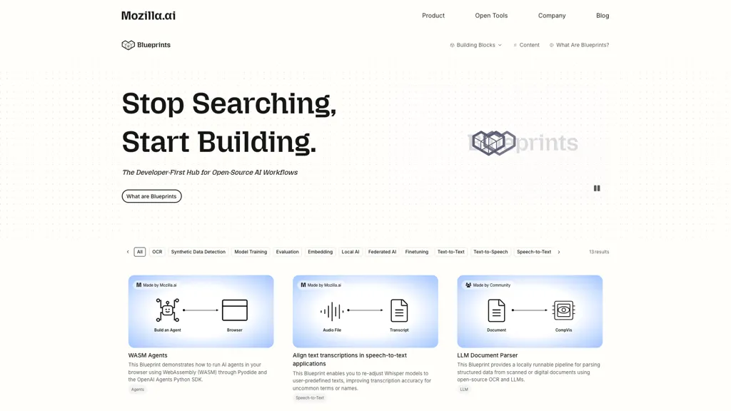 Blueprints AI tool screenshot