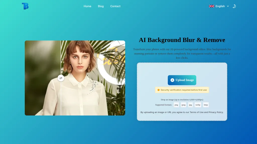BlurBackground AI AI tool screenshot