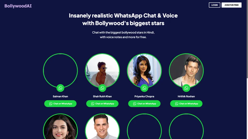 BollywoodAI AI tool screenshot