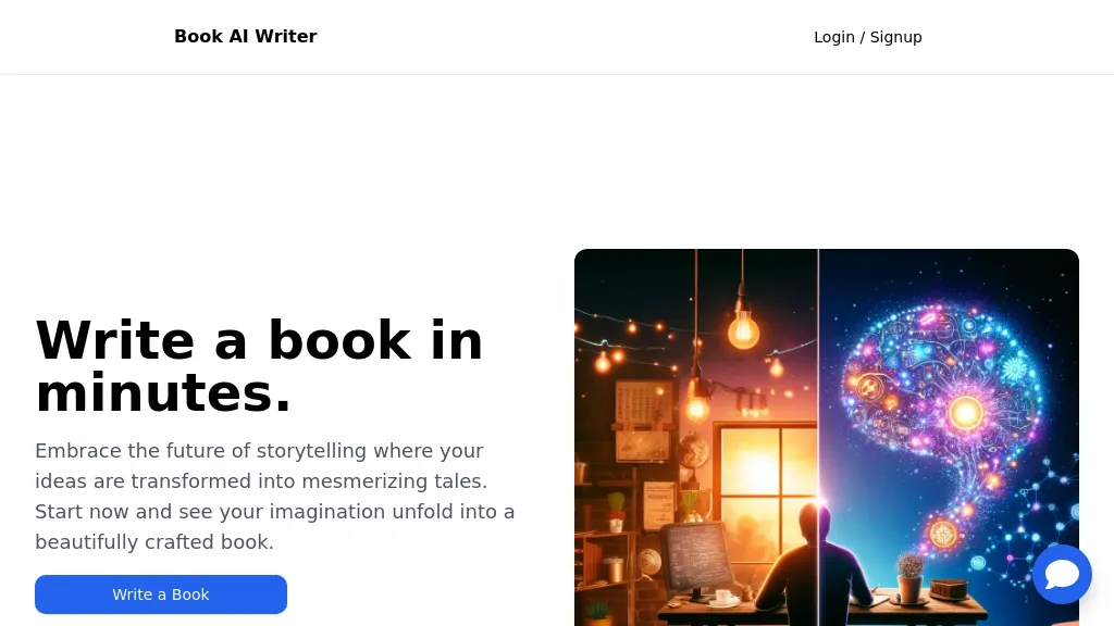 Book AI Writer website