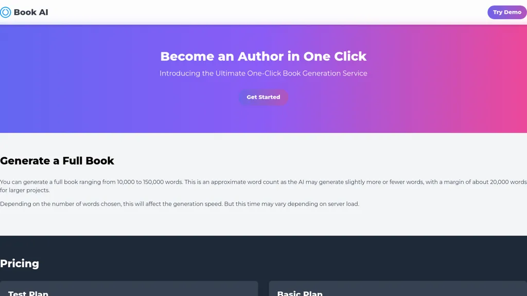 Book AI website