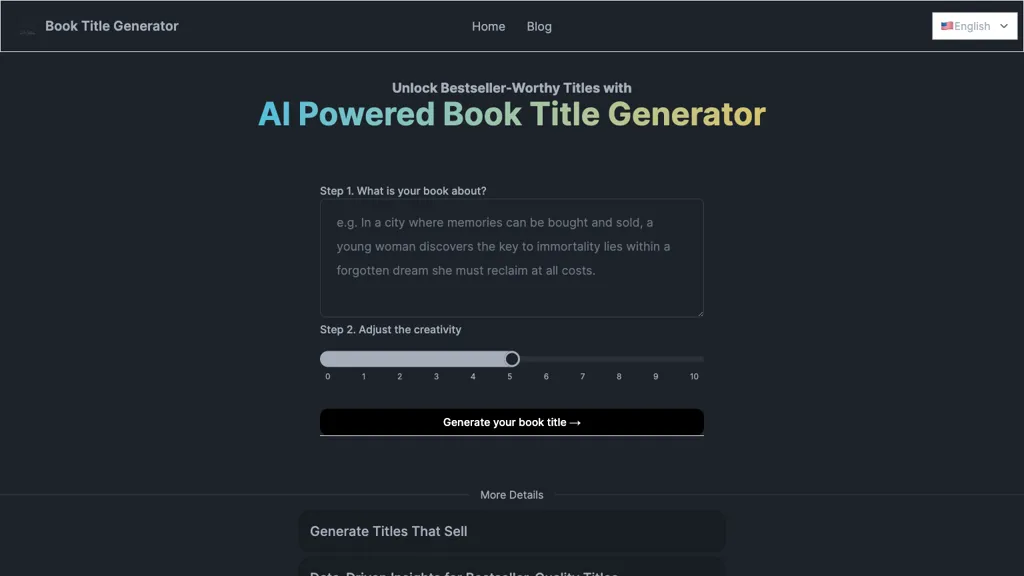 Book Title Generator website