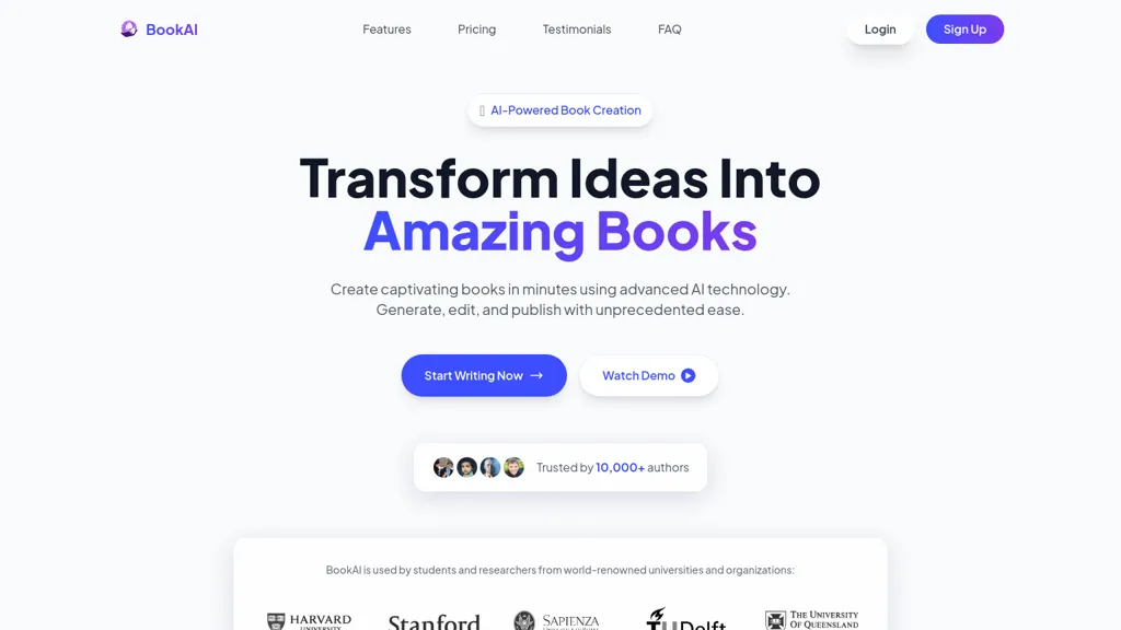 BookAI website