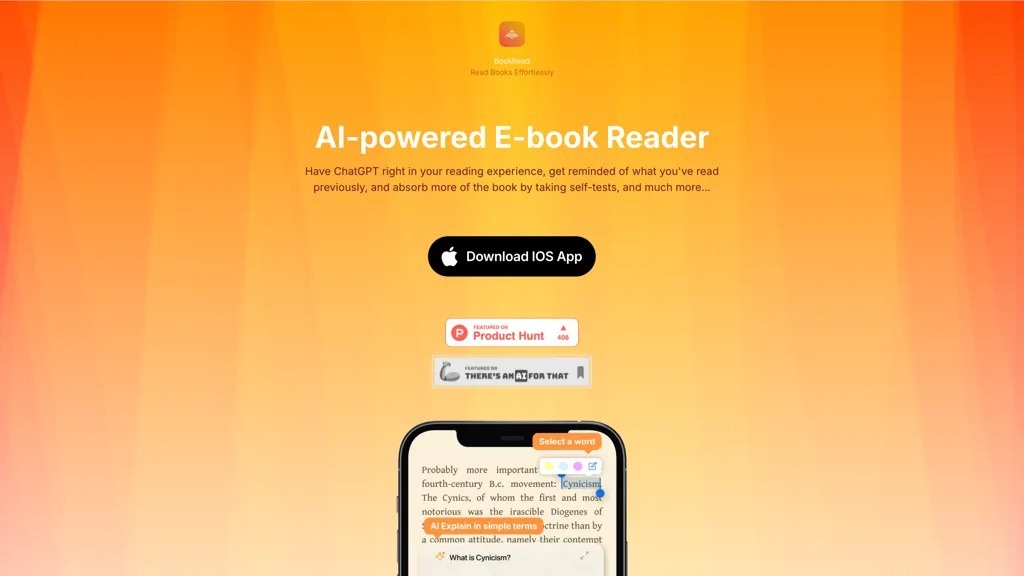 BookRead AI tool screenshot