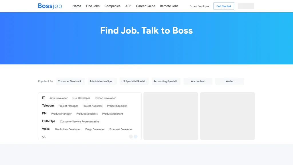 Bossjob website
