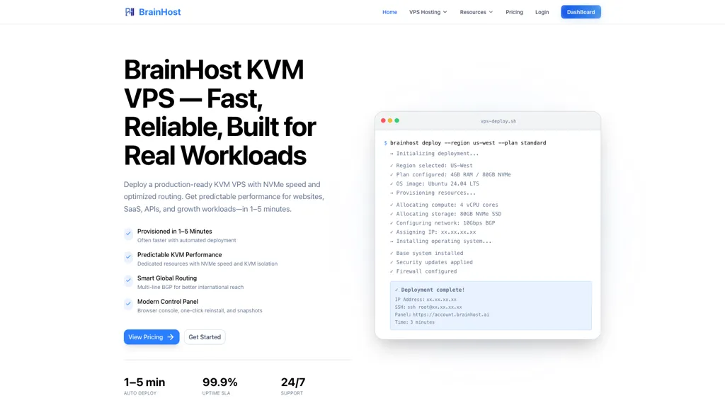 BrainHost.ai AI tool screenshot