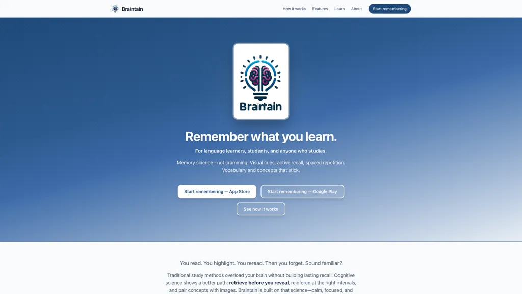 Braintain AI tool screenshot