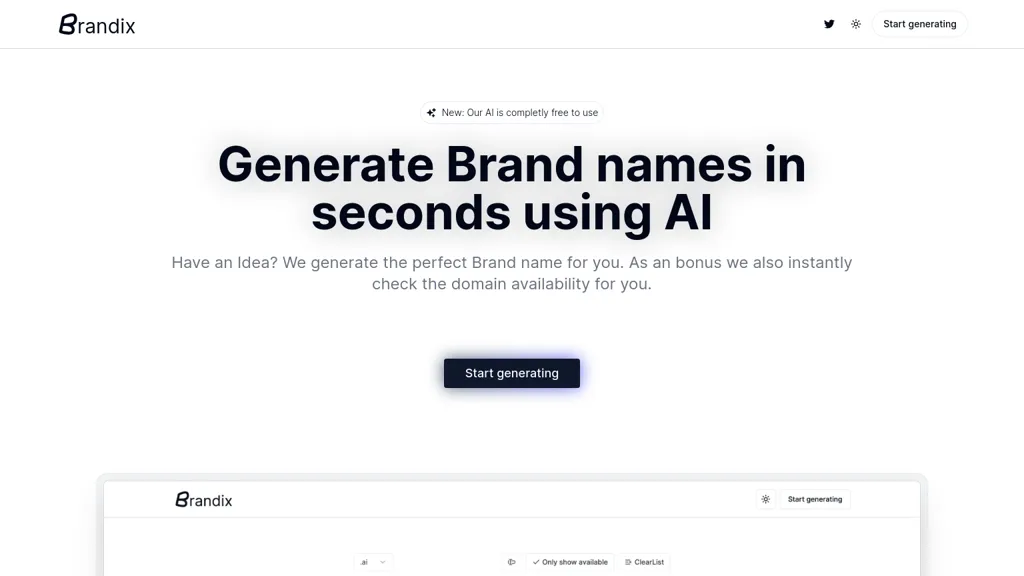 Brandix AI website