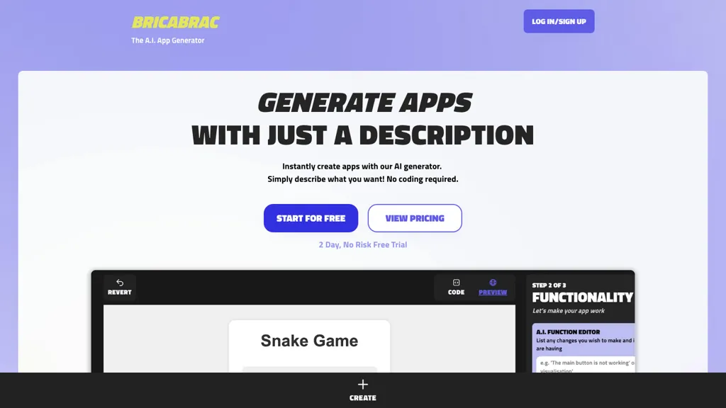 Bricabrac AI website
