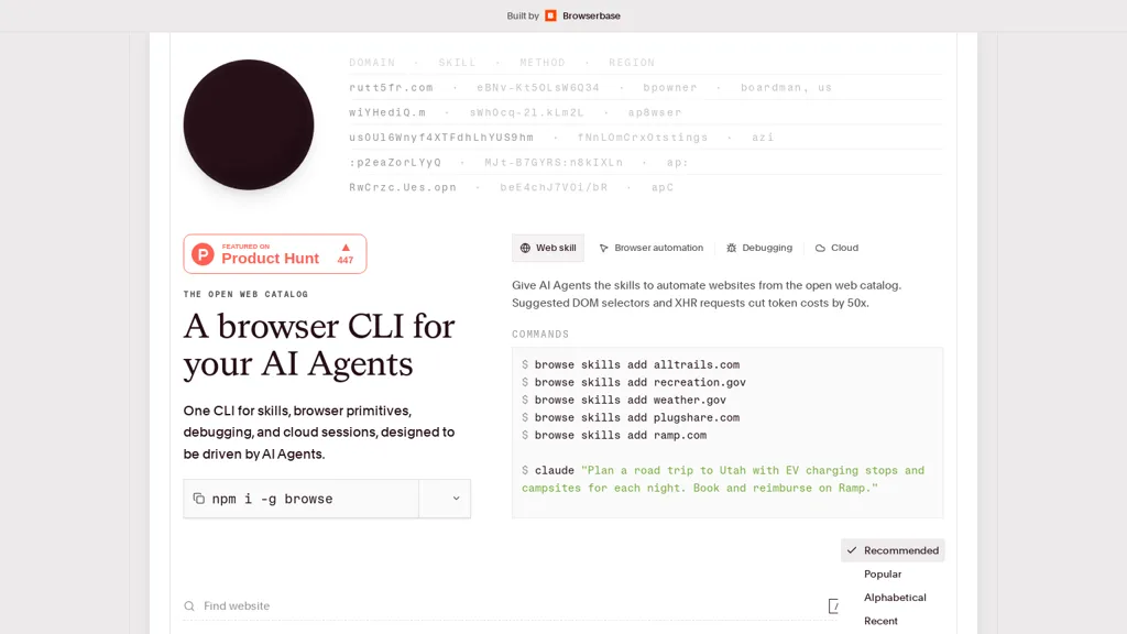 Browse.sh AI tool screenshot