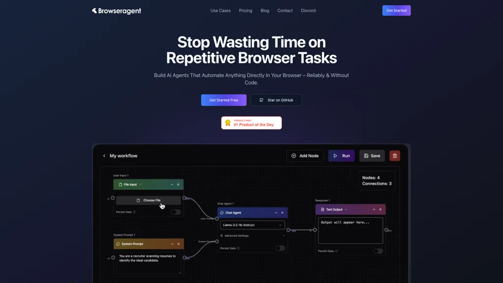 BrowserAgent AI tool screenshot