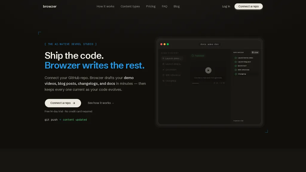 Browzer screenshot