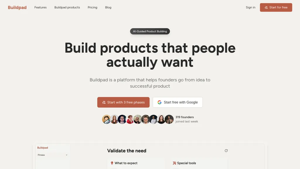 Buildpad website