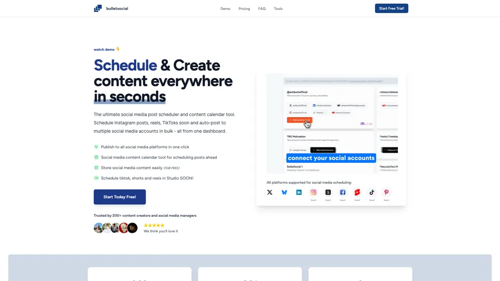 BulletSocial AI tool screenshot