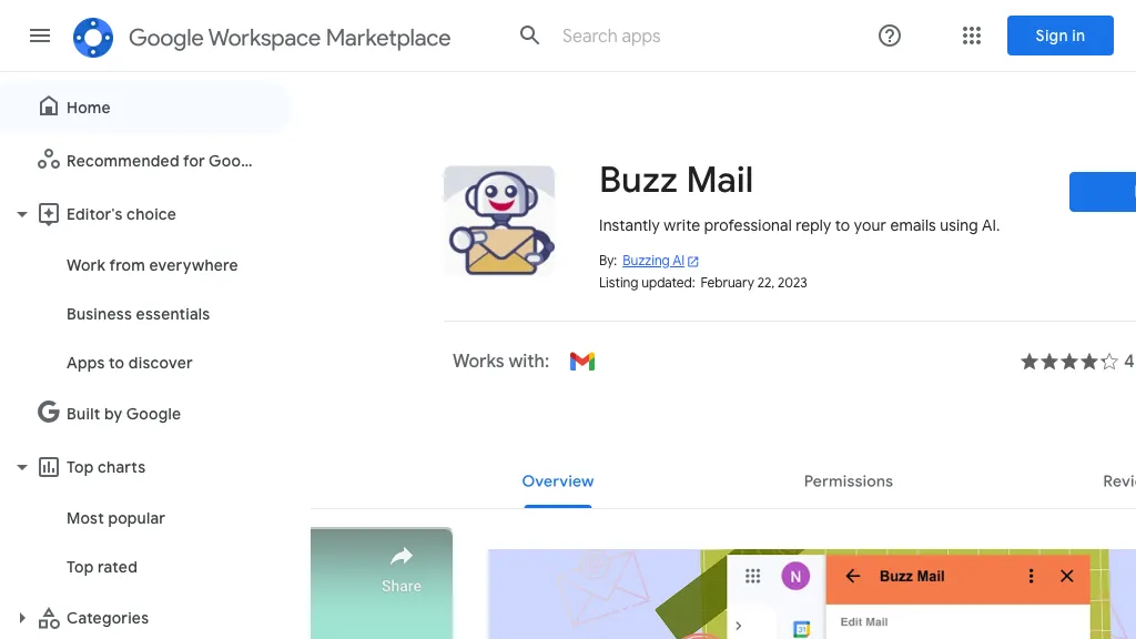 Buzz Mail website