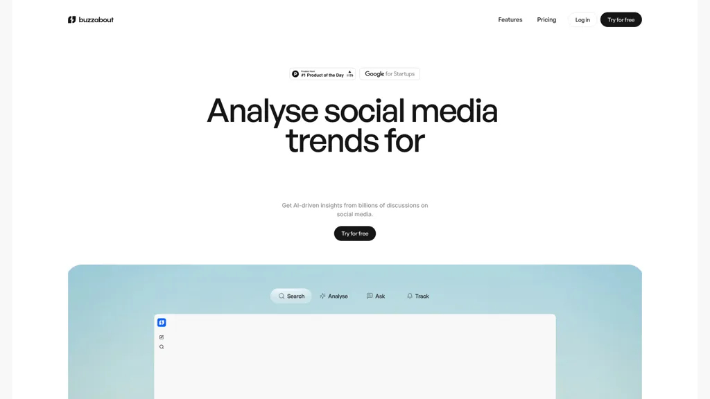 Buzzabout AI tool screenshot