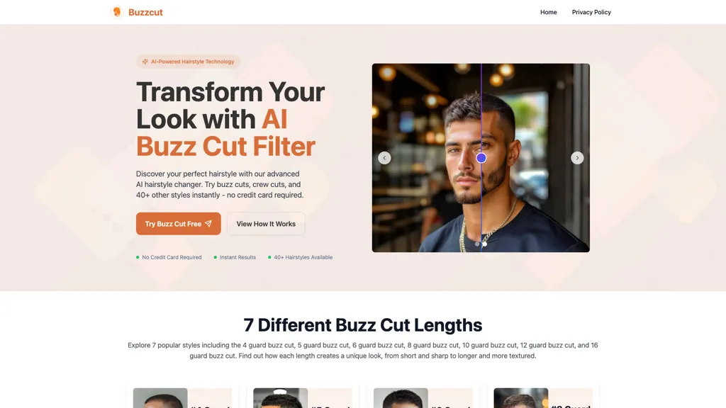 BuzzCut AI AI tool screenshot