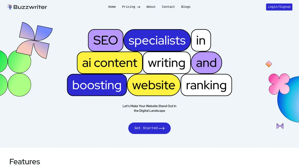 Buzzwriter AI website
