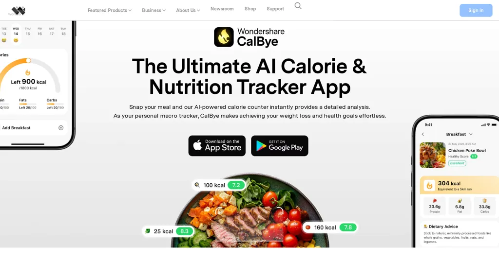 CalBye AI tool screenshot