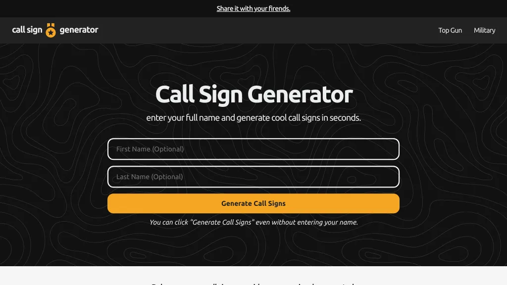 Call sign generator website