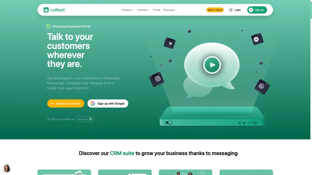 Callbell AI tool screenshot