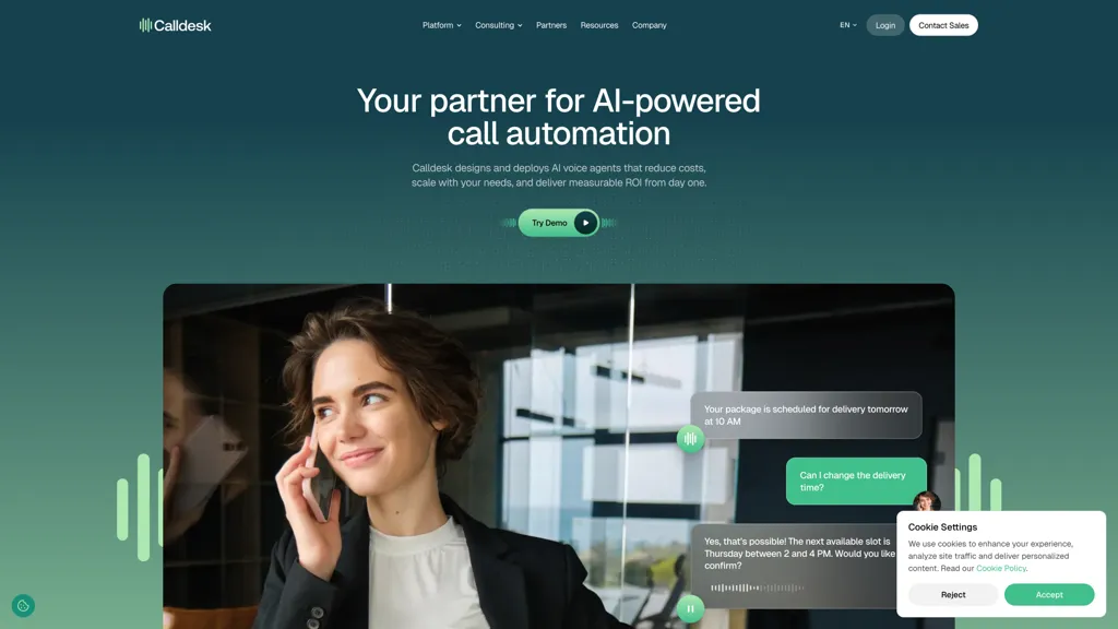 Calldesk AI tool screenshot
