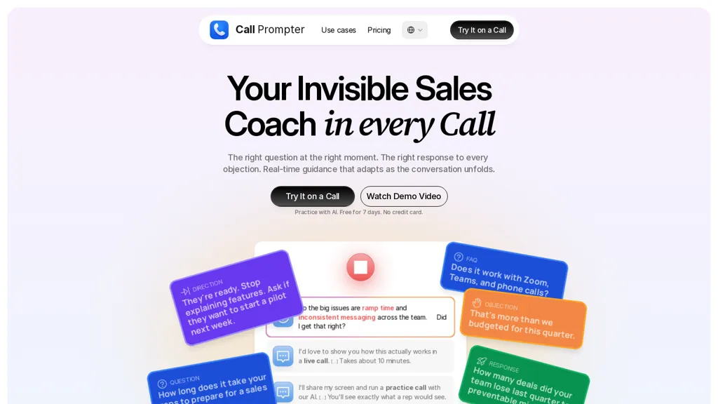 CallPrompter.app AI tool screenshot