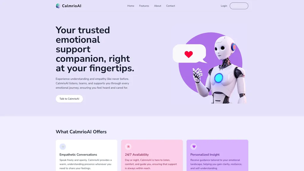 CalmrioAI AI tool screenshot