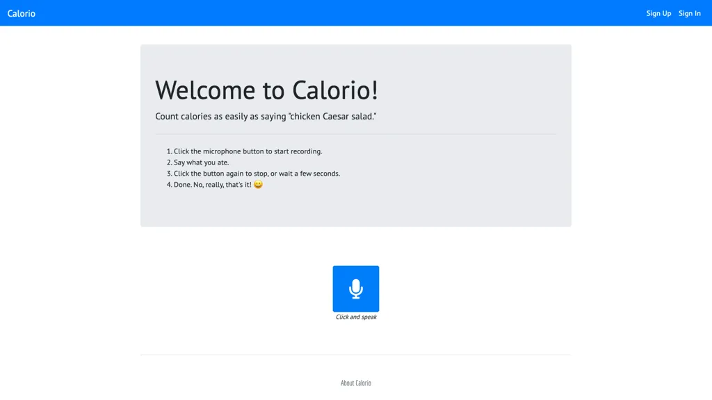 Calorio website