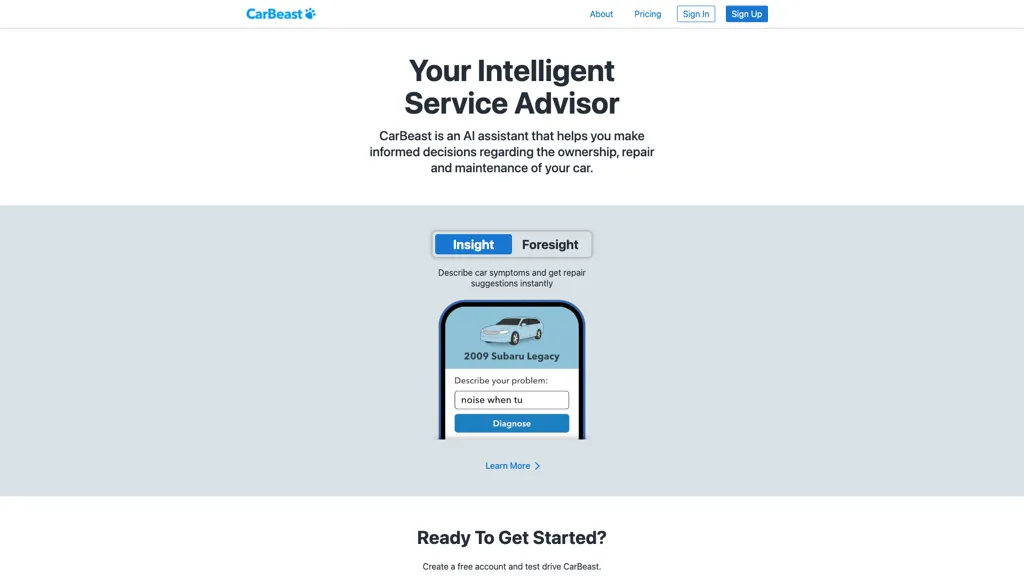 CarBeast AI tool screenshot