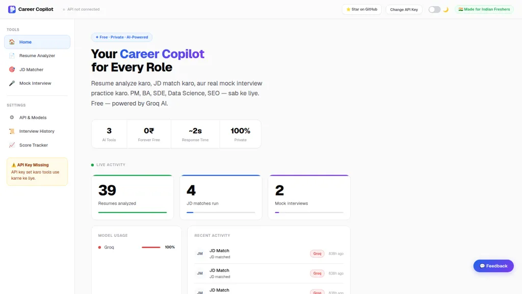 Career Copilot AI tool screenshot