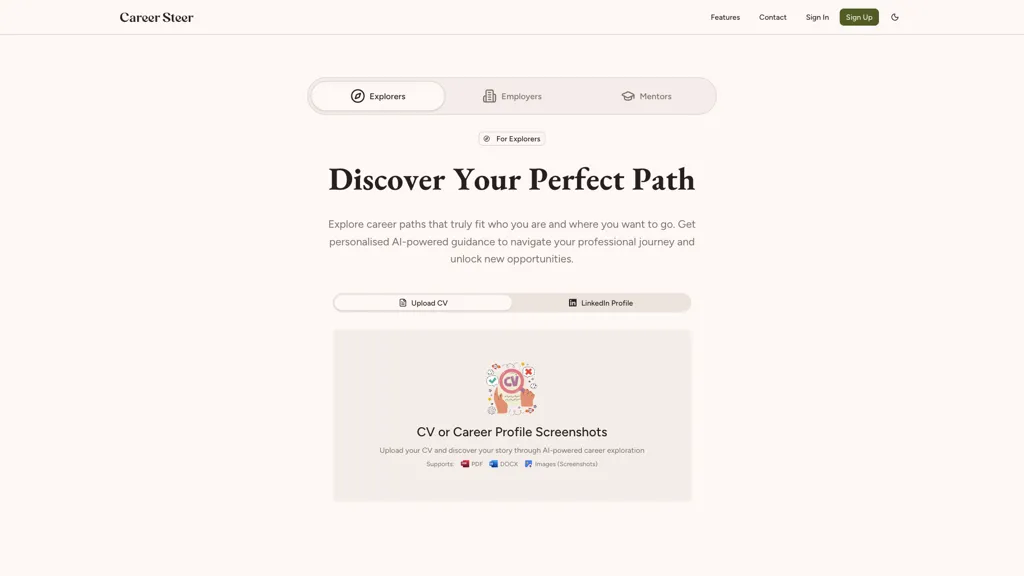 Career Steer AI tool screenshot
