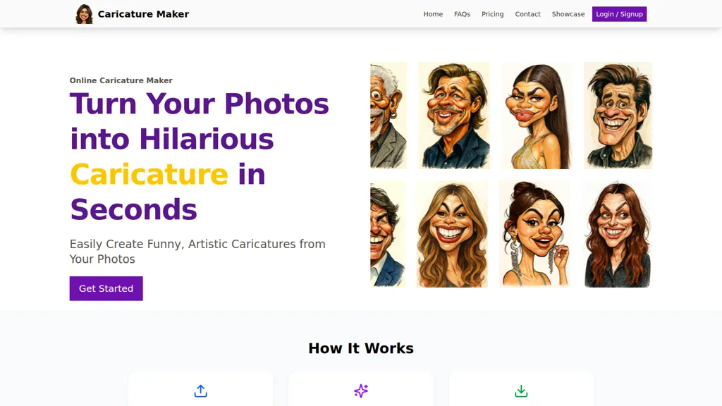 Caricature Maker AI tool screenshot