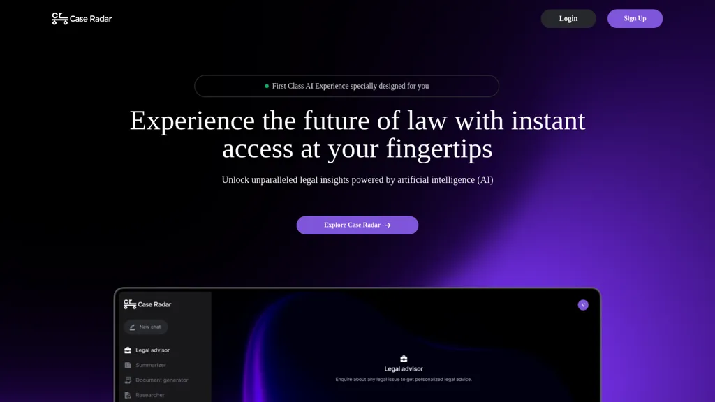 Case Radar website