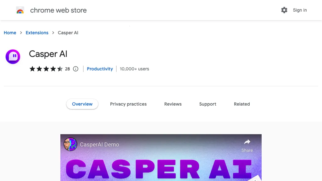Casper AI website