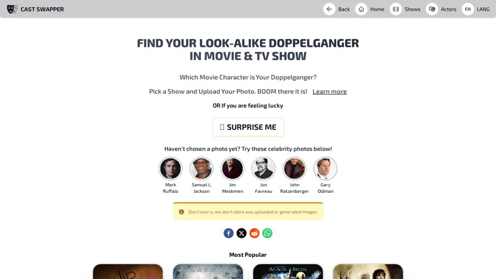 Cast Swapper website