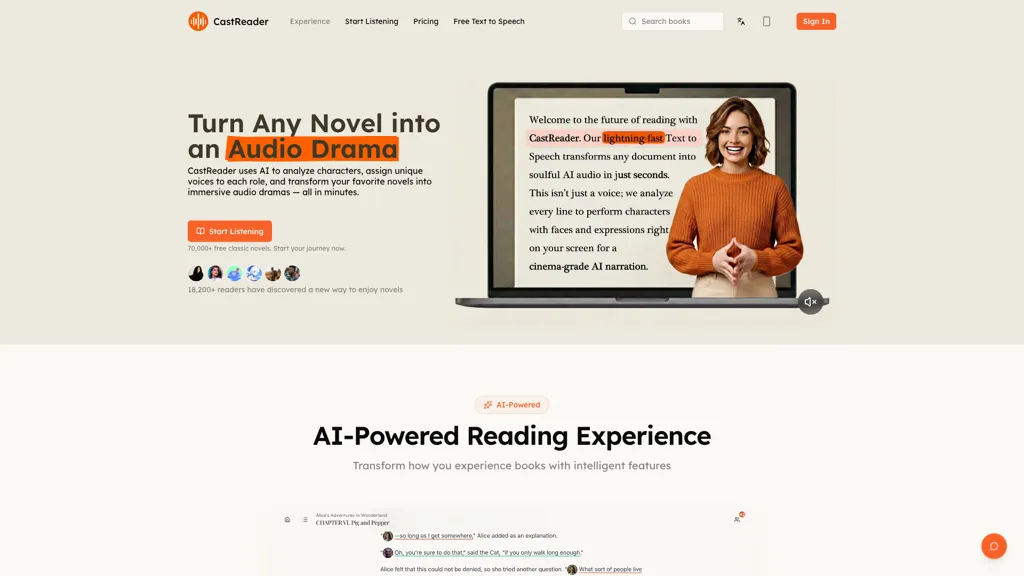 castreader.ai AI tool screenshot
