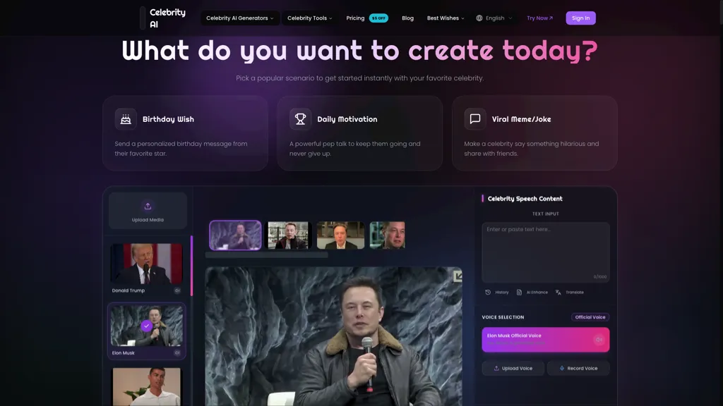 Celebrity AI AI tool screenshot