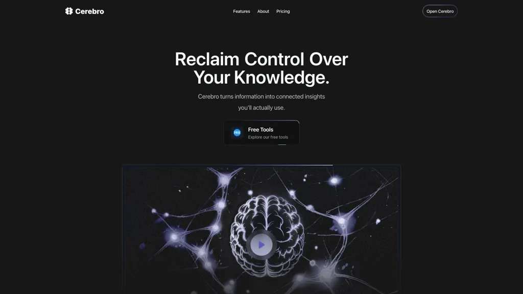 Cerebro AI tool screenshot
